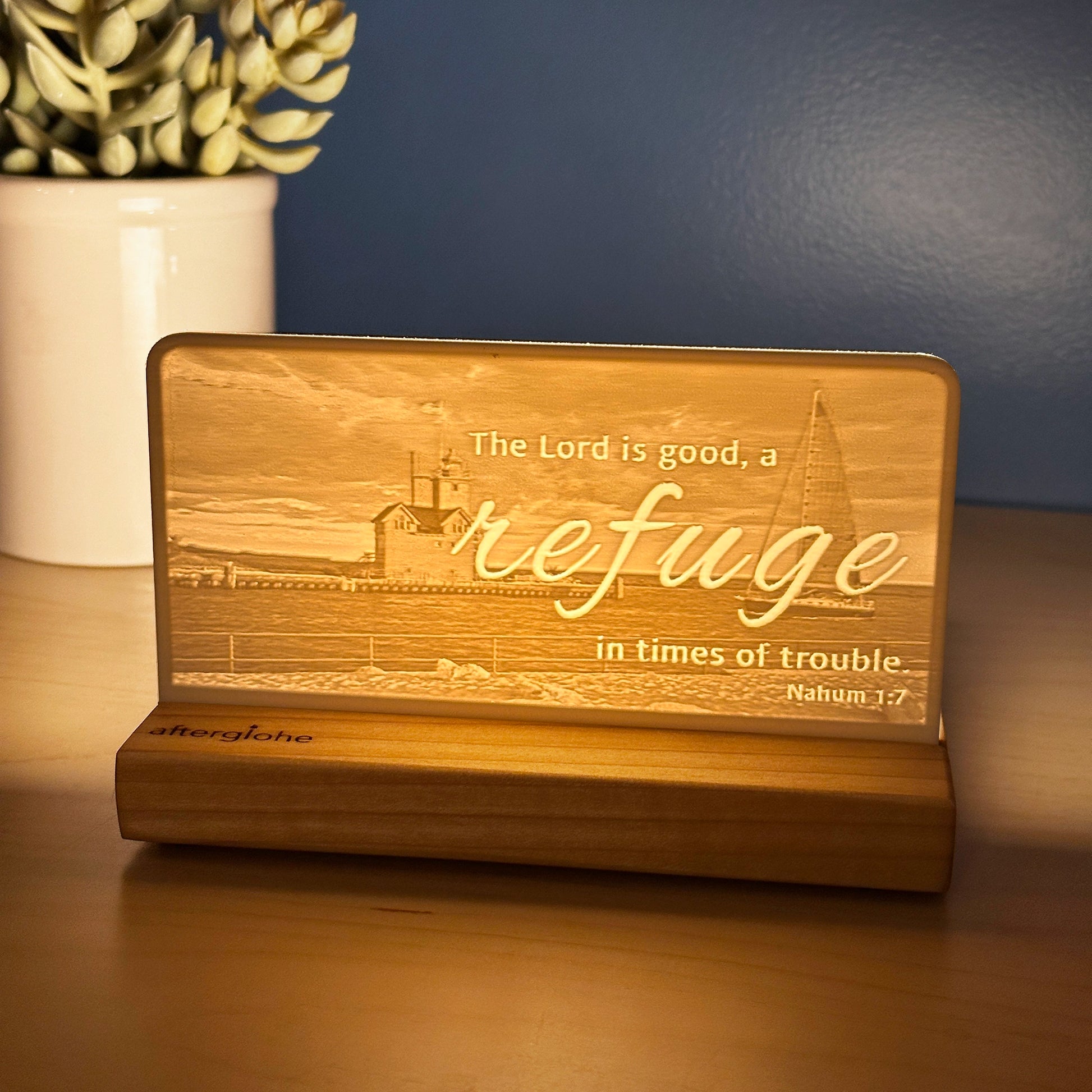 Nahum 1:7 | Candle Lit Photo Canvas