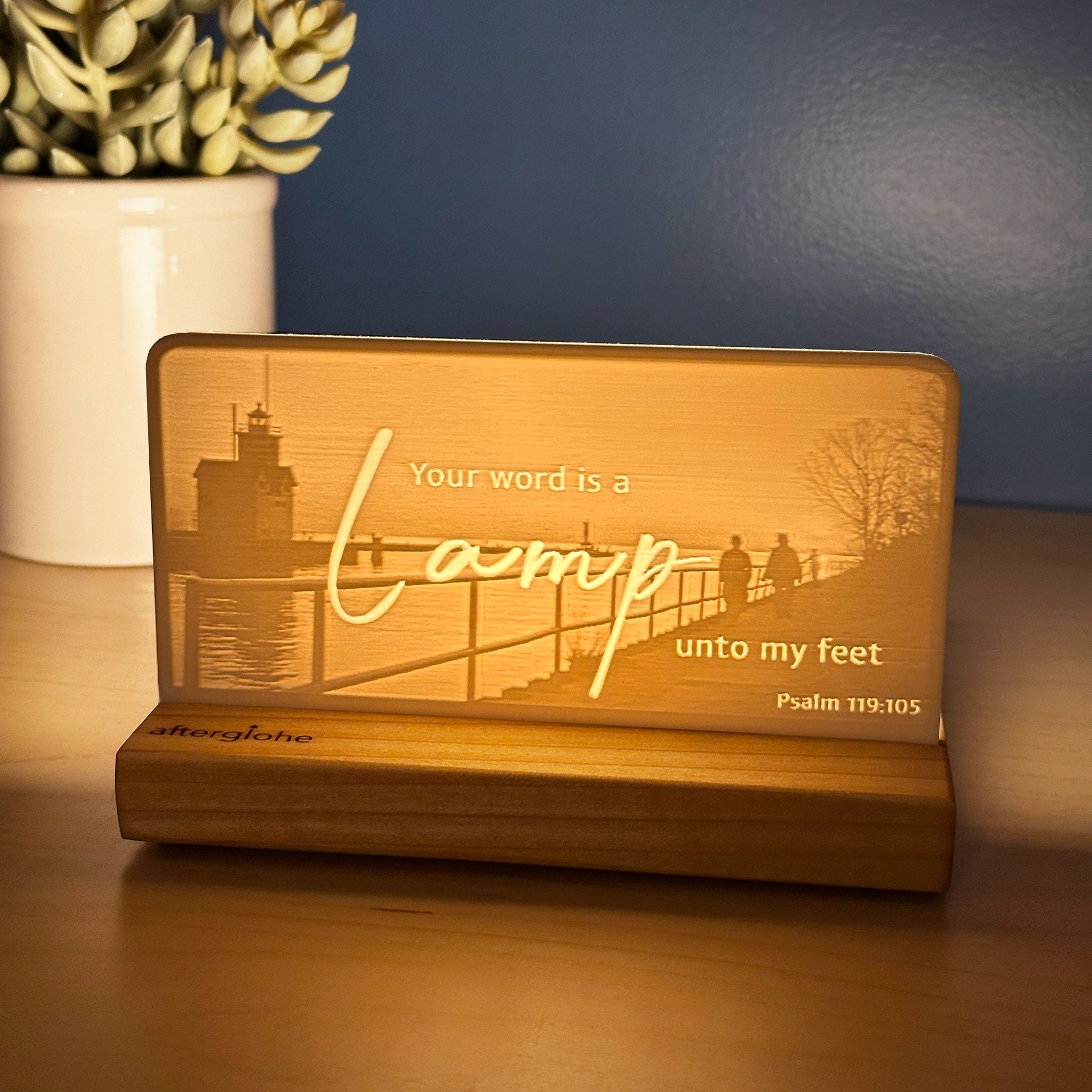 Psalm 119:105 | Candle Lit Photo Canvas