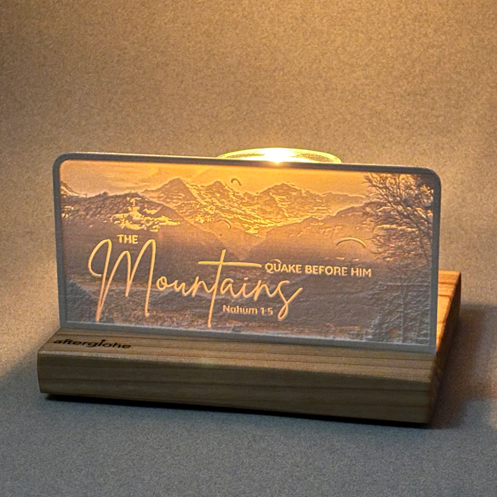Nahum 1:5 | Candle Lit Photo Canvas