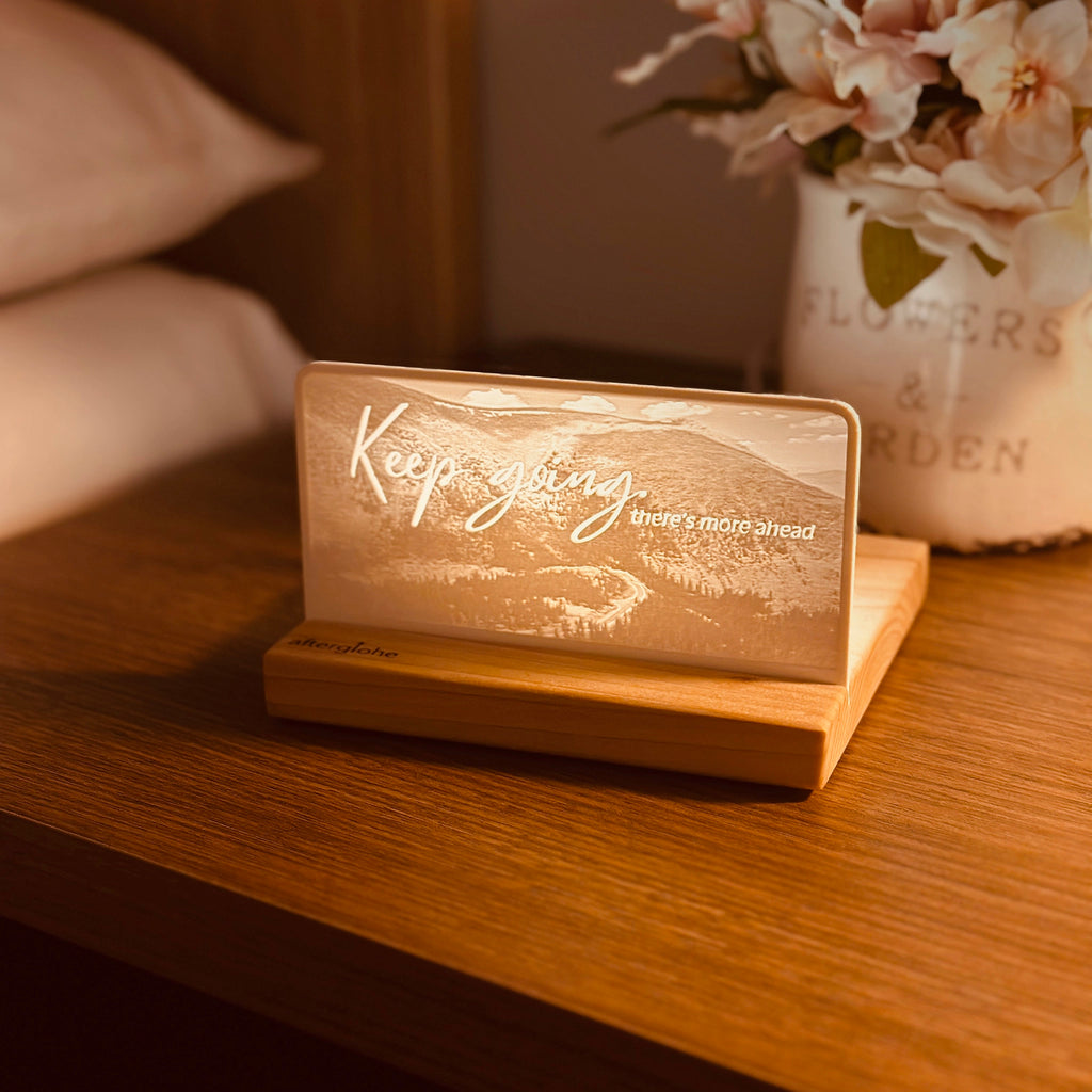 StoryLine-Mini Lithophane Photo Display bedside decor with mountain theme