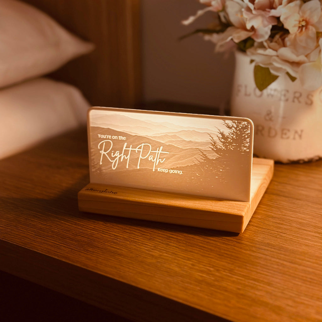 StoryLine-Mini Lithophane Photo Display bedside decor with mountain theme