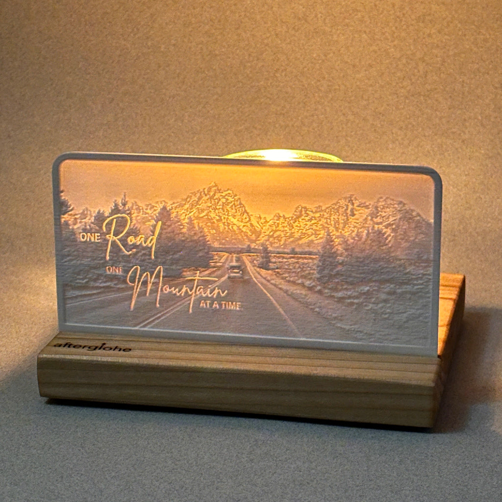 One road, one mountain at a time | Candle Lit Photo Canvas