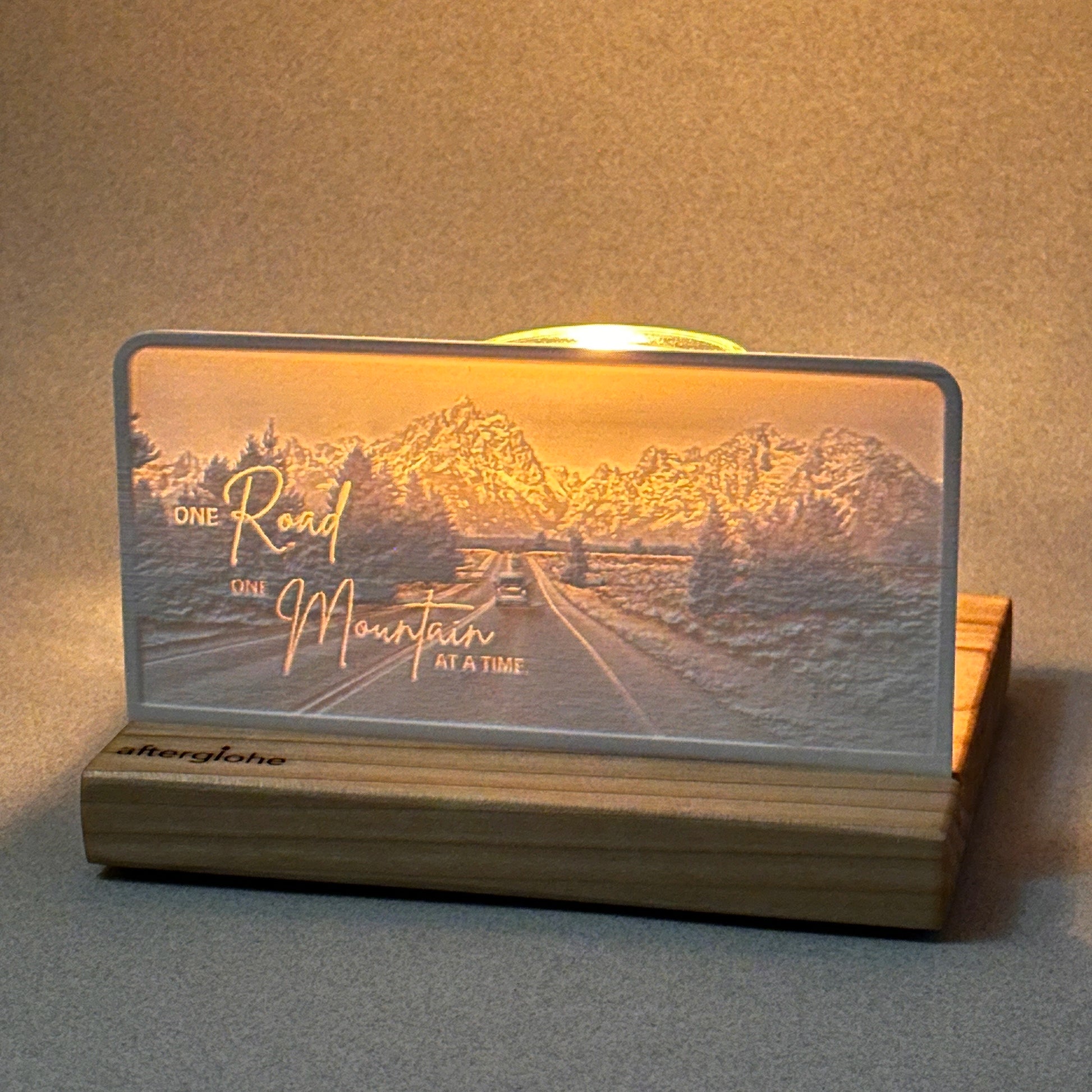 One road, one mountain at a time | Candle Lit Photo Canvas