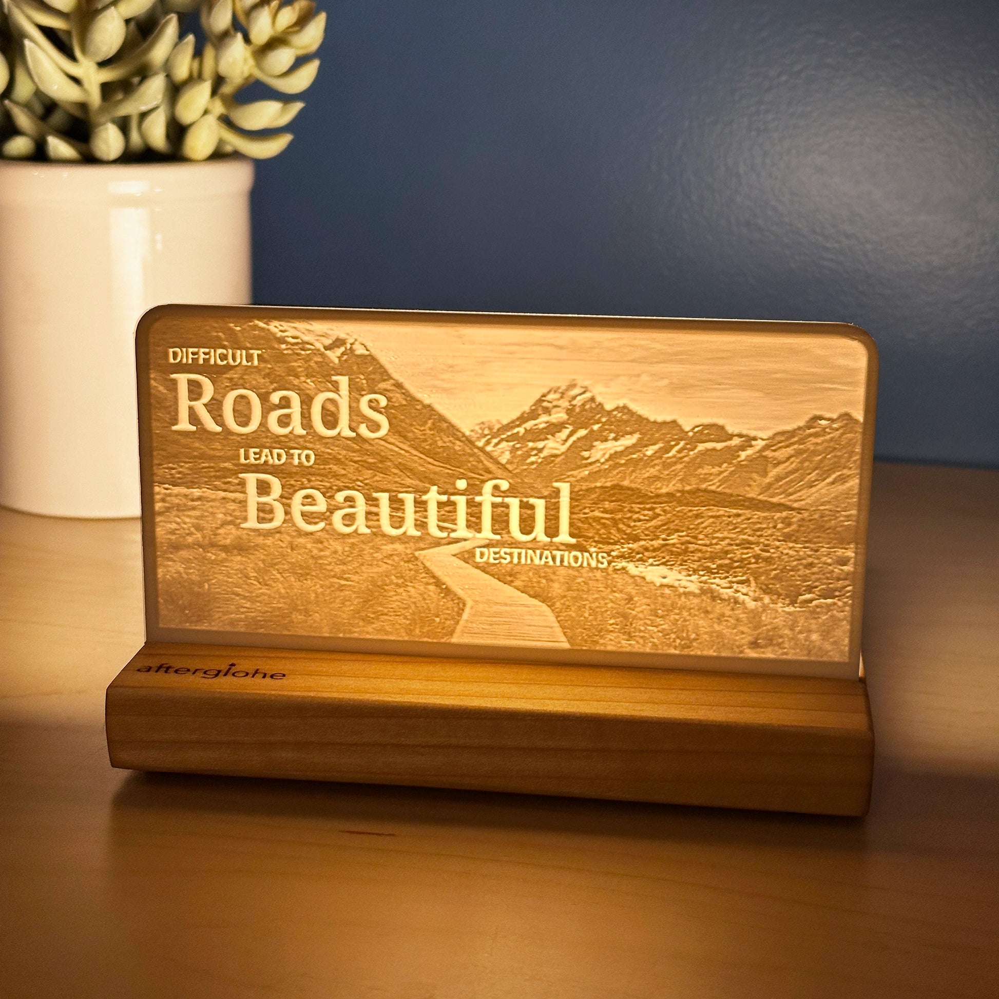 Difficult roads lead to beautiful destinations | Candle Lit Photo Canvas