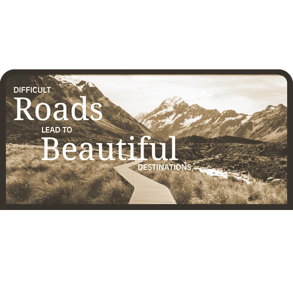 Difficult roads lead to beautiful destinations | Candle Lit Photo Canvas