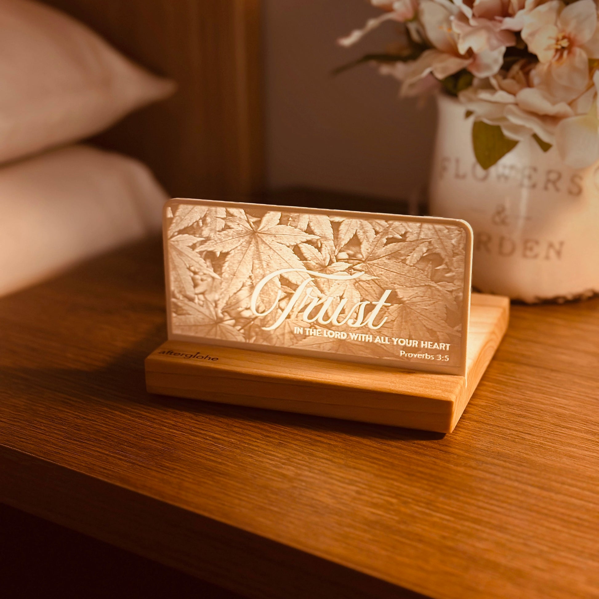 StoryLine-Mini Lithophane Photo Display bedside decor with nature theme