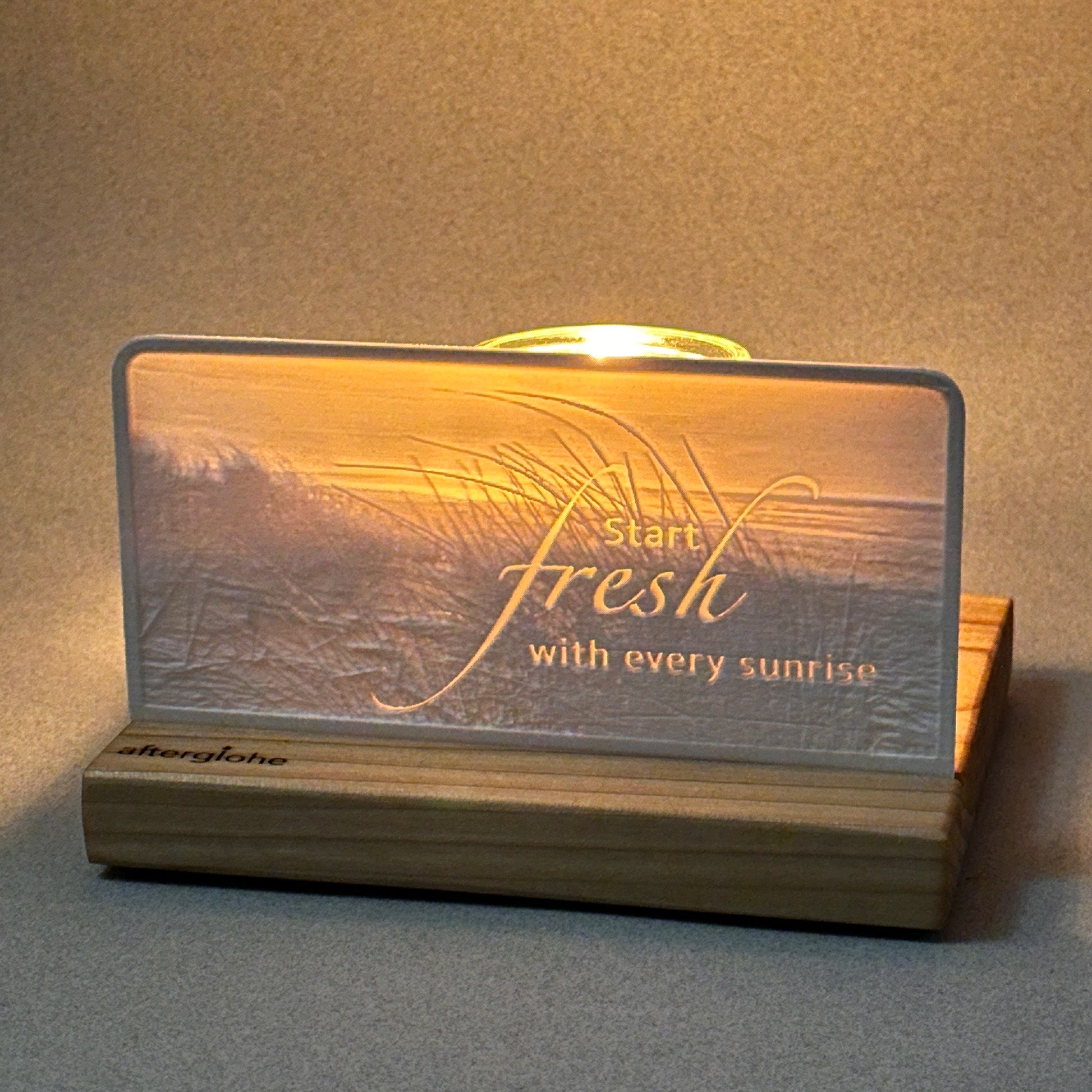 Start fresh with every sunrise | Candle Lit Photo Canvas