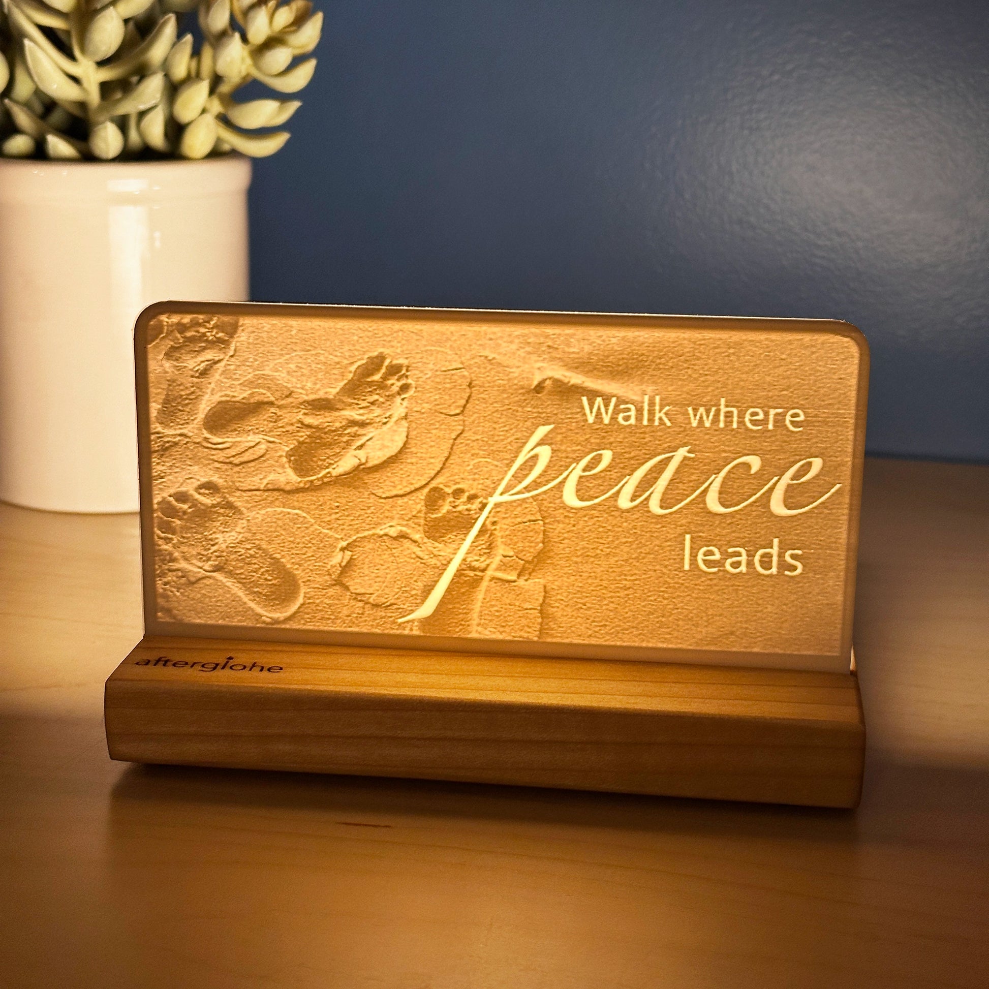 Walk where peace leads | Candle Lit Photo Canvas