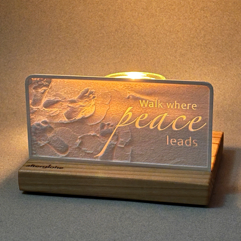 Walk where peace leads | Candle Lit Photo Canvas