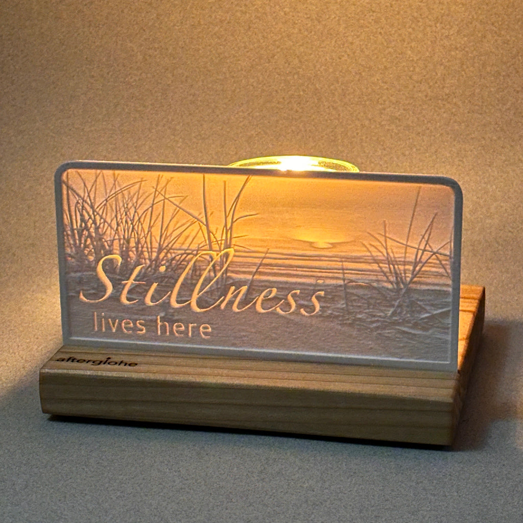 Stillness lives here | Candle Lit Photo Canvas