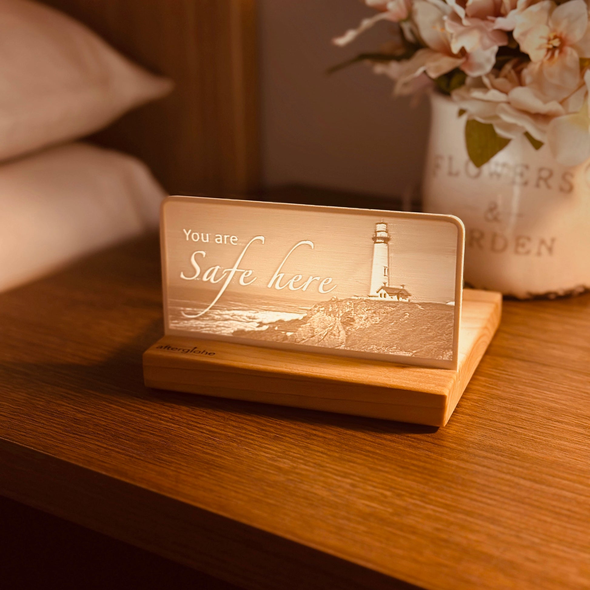 StoryLine-Mini Lithophane Photo Display bedside decor with coastal theme