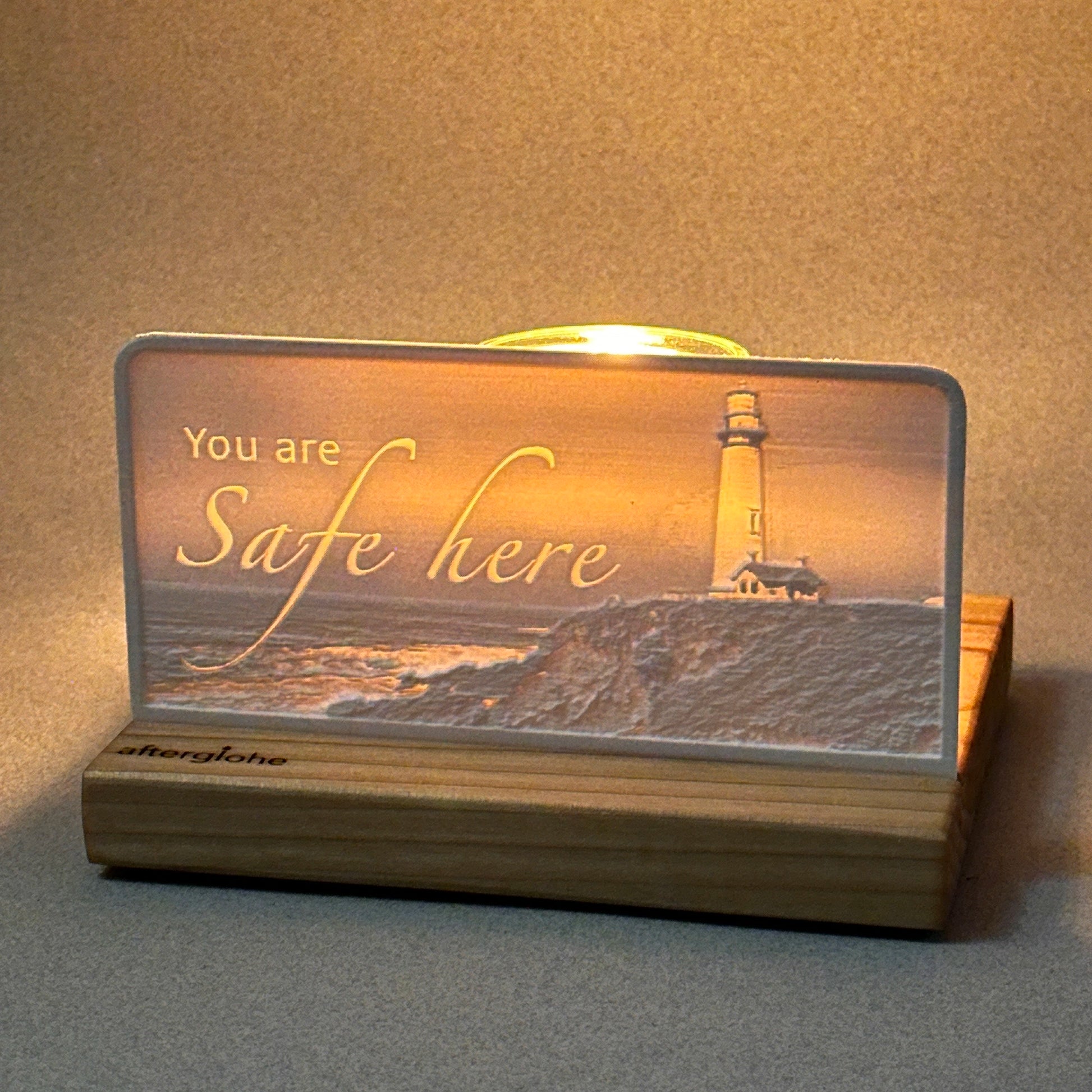 You are safe here | Candle Lit Photo Canvas
