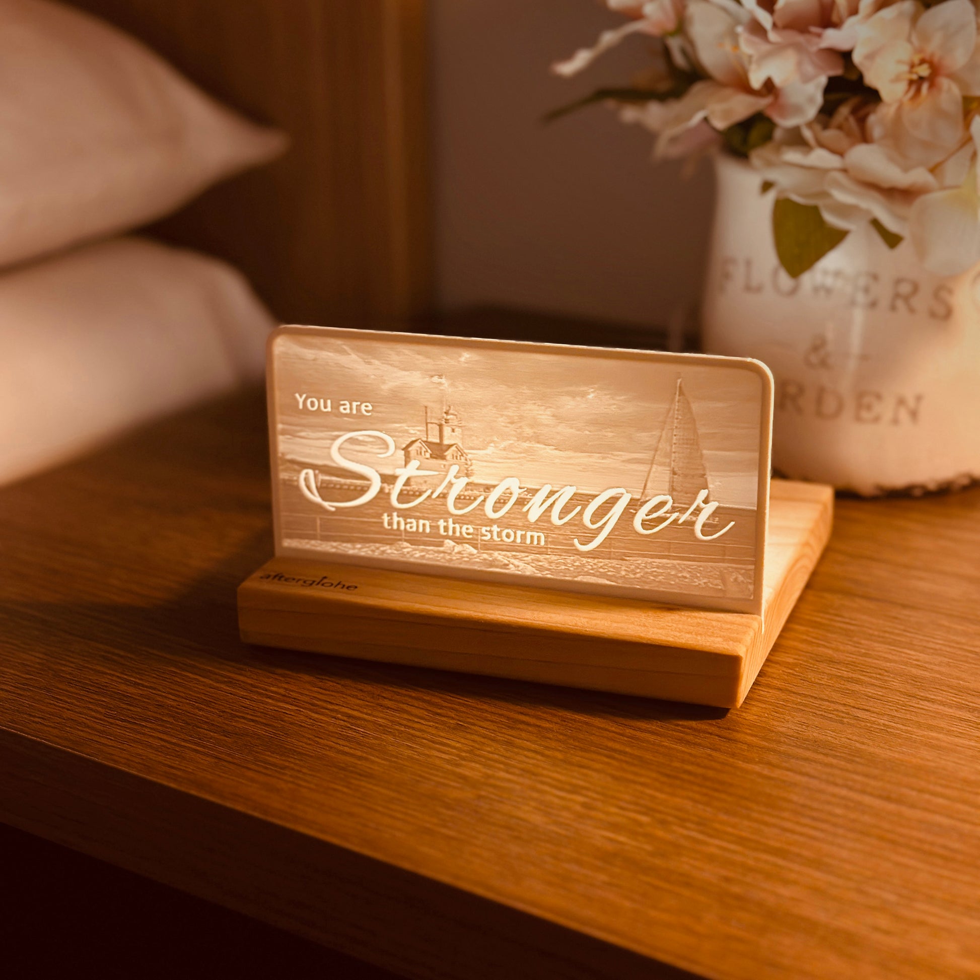 You are stronger than the storm | Candle Lit Photo Canvas