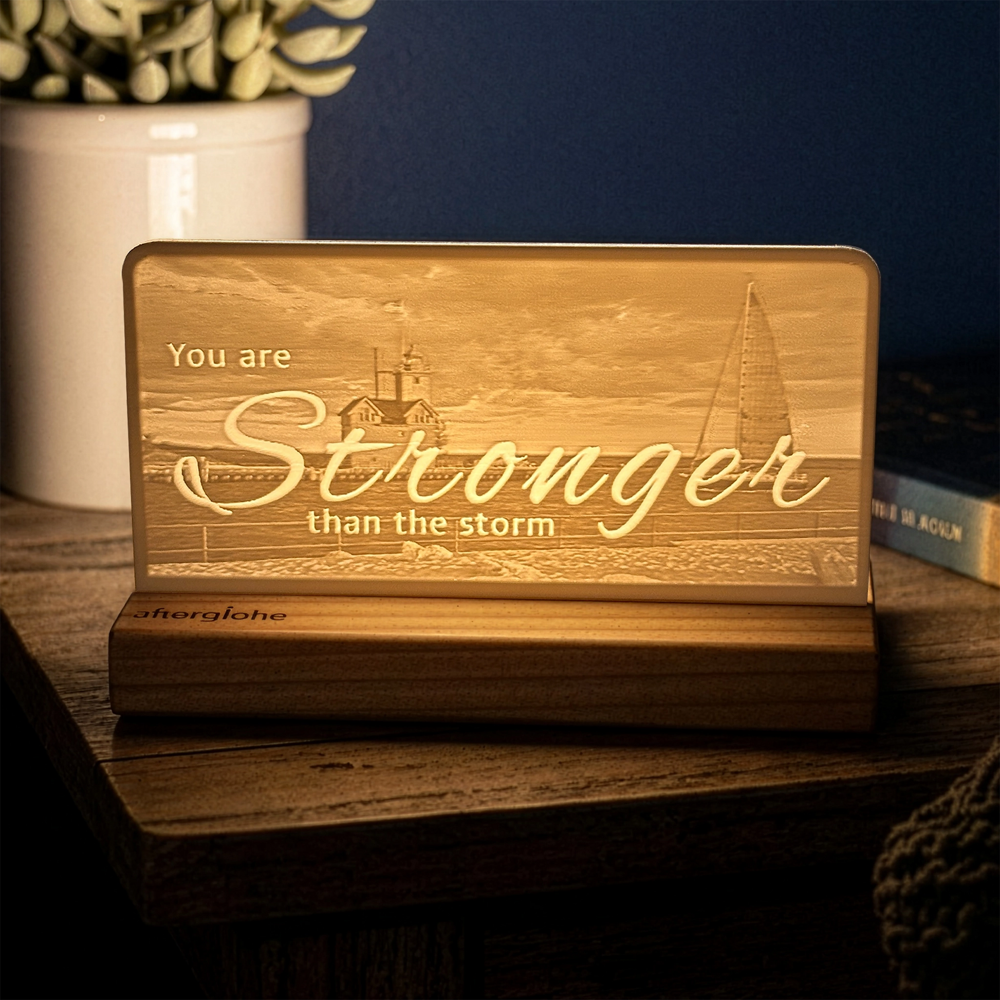 You are stronger than the storm | Candle Lit Photo Canvas