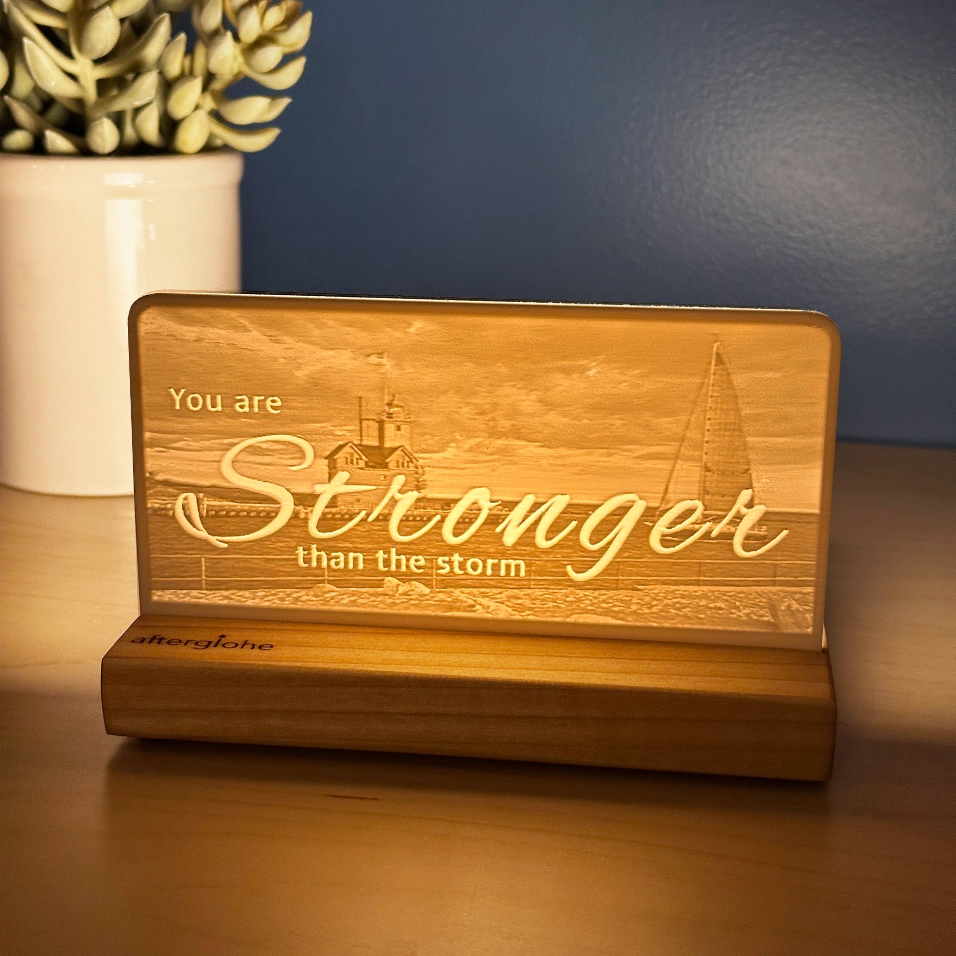 You are stronger than the storm | Candle Lit Photo Canvas