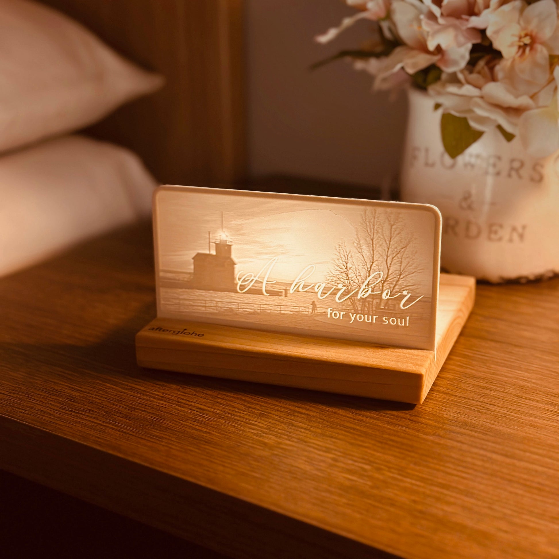 StoryLine-Mini Lithophane Photo Display bedside decor with coastal theme
