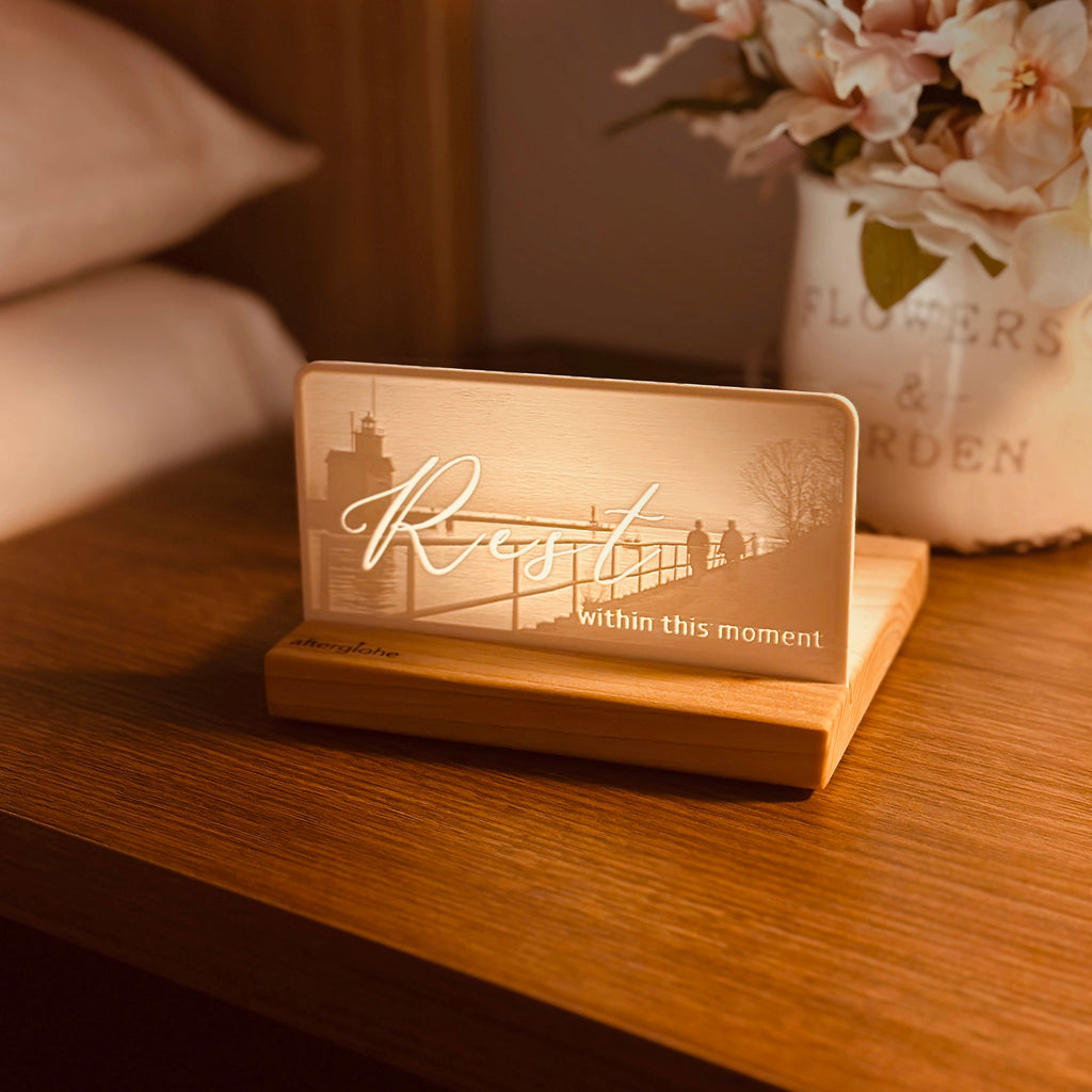 StoryLine-Mini Lithophane Photo Display bedside decor with coastal theme
