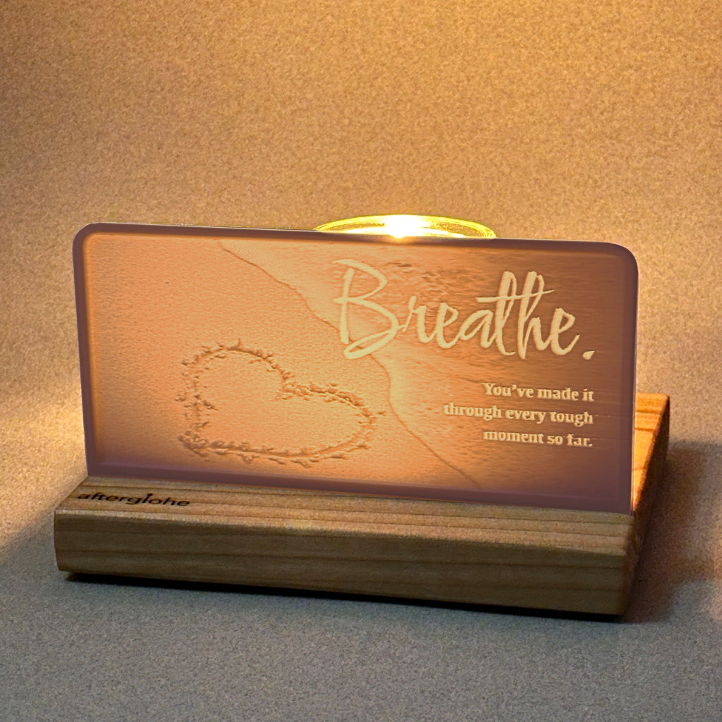 Breathe. You've made it through every tough moment so far. | Candle Lit Photo Canvas