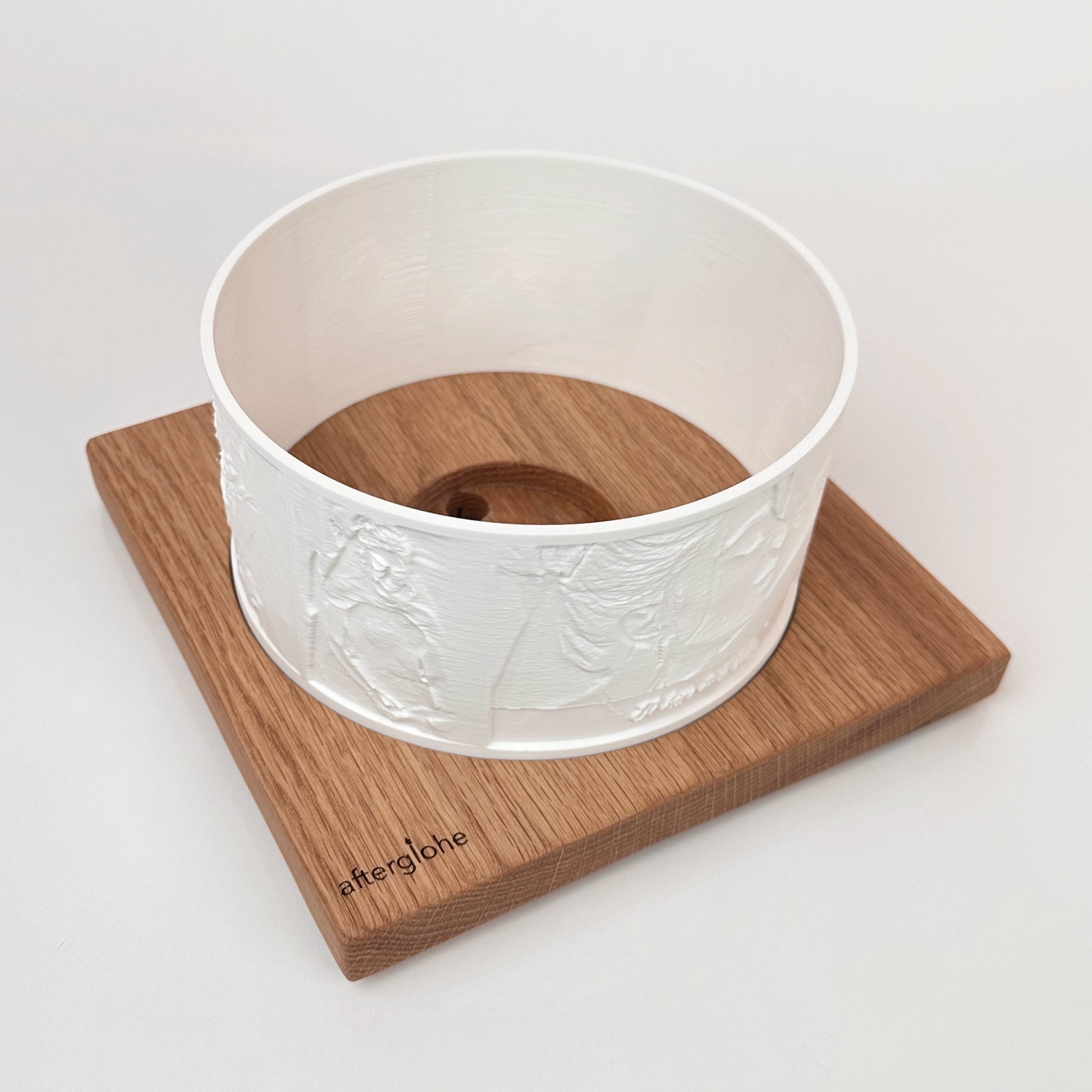 Halo personalized photo display on walnut base with no illumination