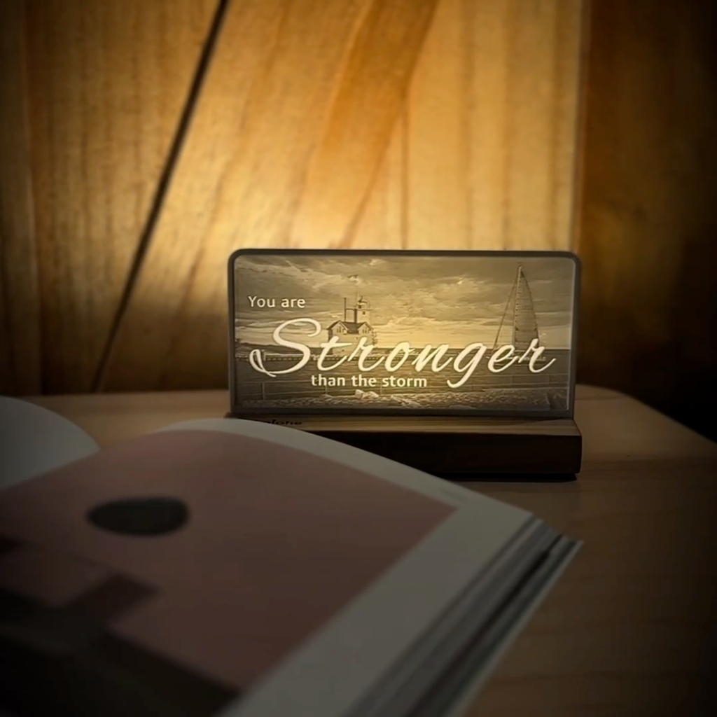 You are stronger than the storm | Candle Lit Photo Canvas