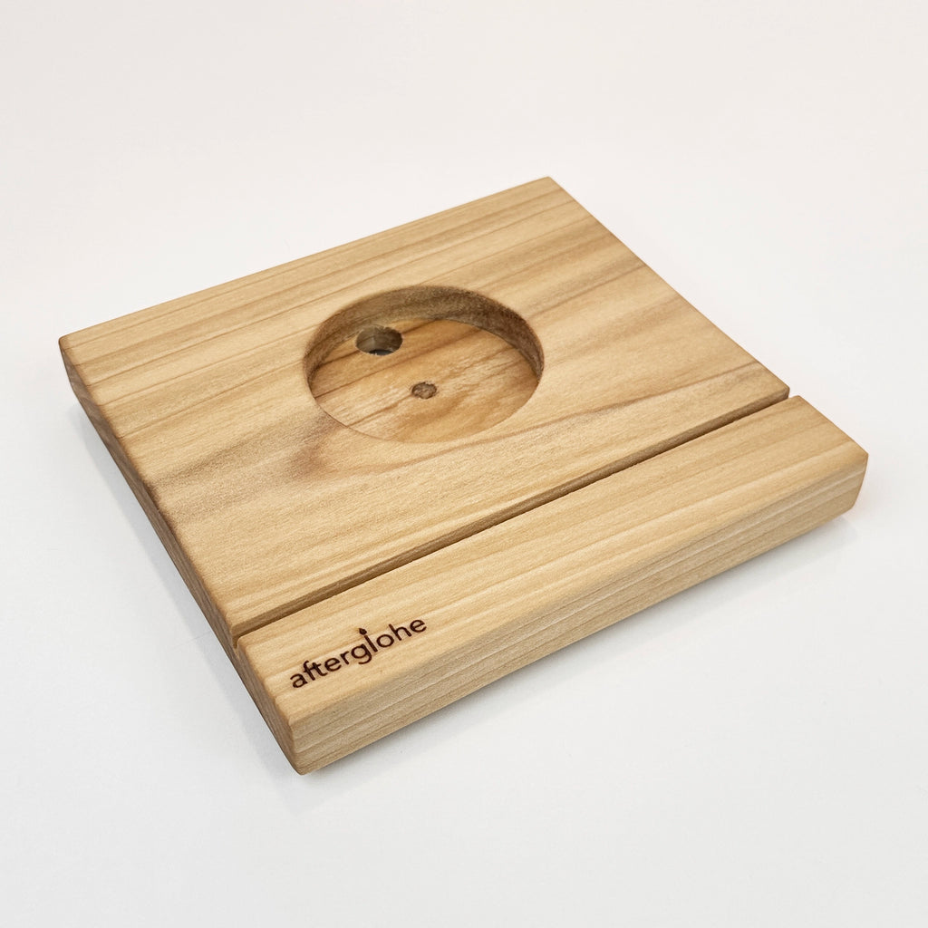 Wood base for a StoryLine-Mini personalized lithophane photo display
