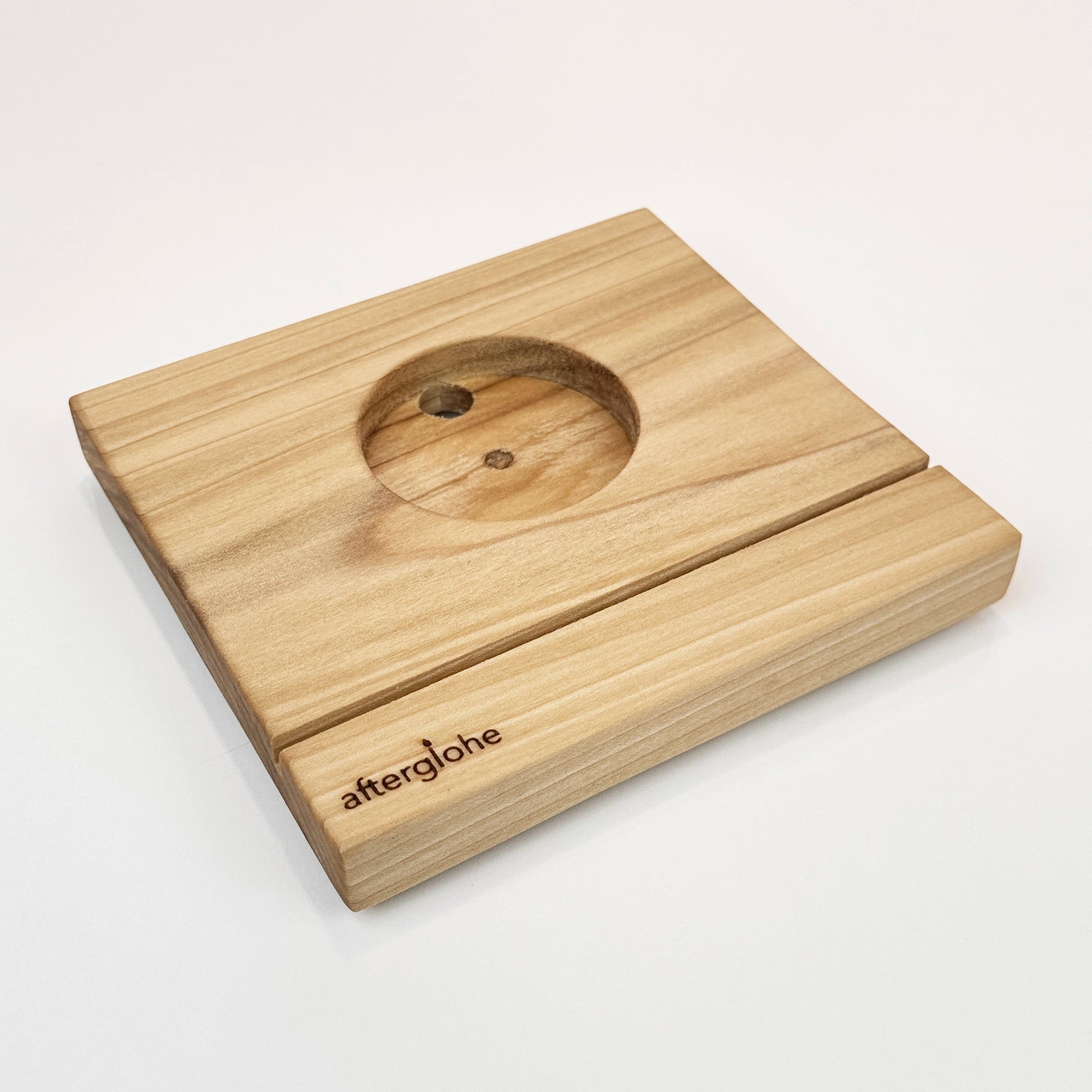 Wood base for a StoryLine-Mini personalized lithophane photo display